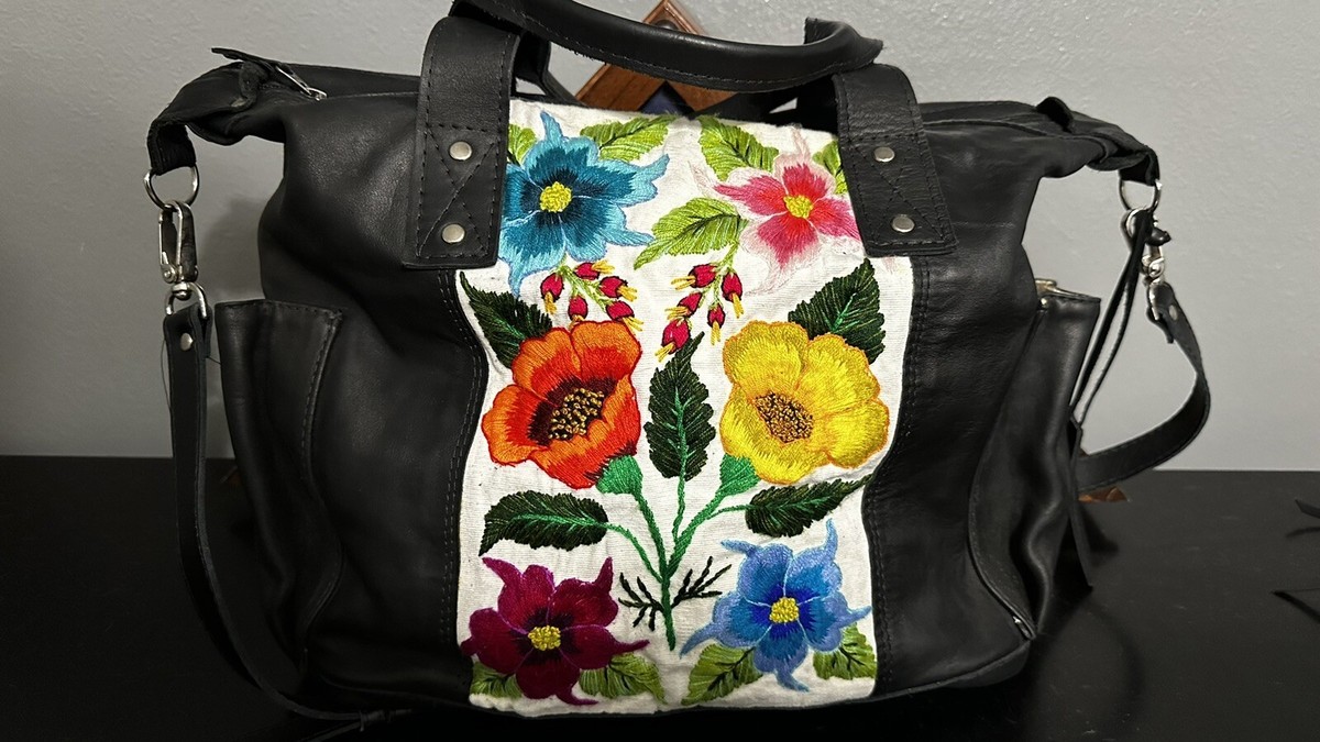 Nena & Co Bloom BLK Leather Convertible Day Bag | eBay display picture 1