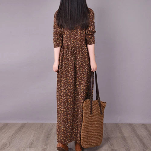 Ladies Long Dress Crew Neck Maxi Dresses Women Kaftan Holiday Sleeve Baggy Loose - Picture 18 of 47