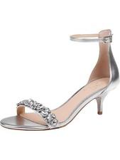 Jewel Badgley Mischka Womens Dash Heel Sandals Silver 5 Medium B,M 