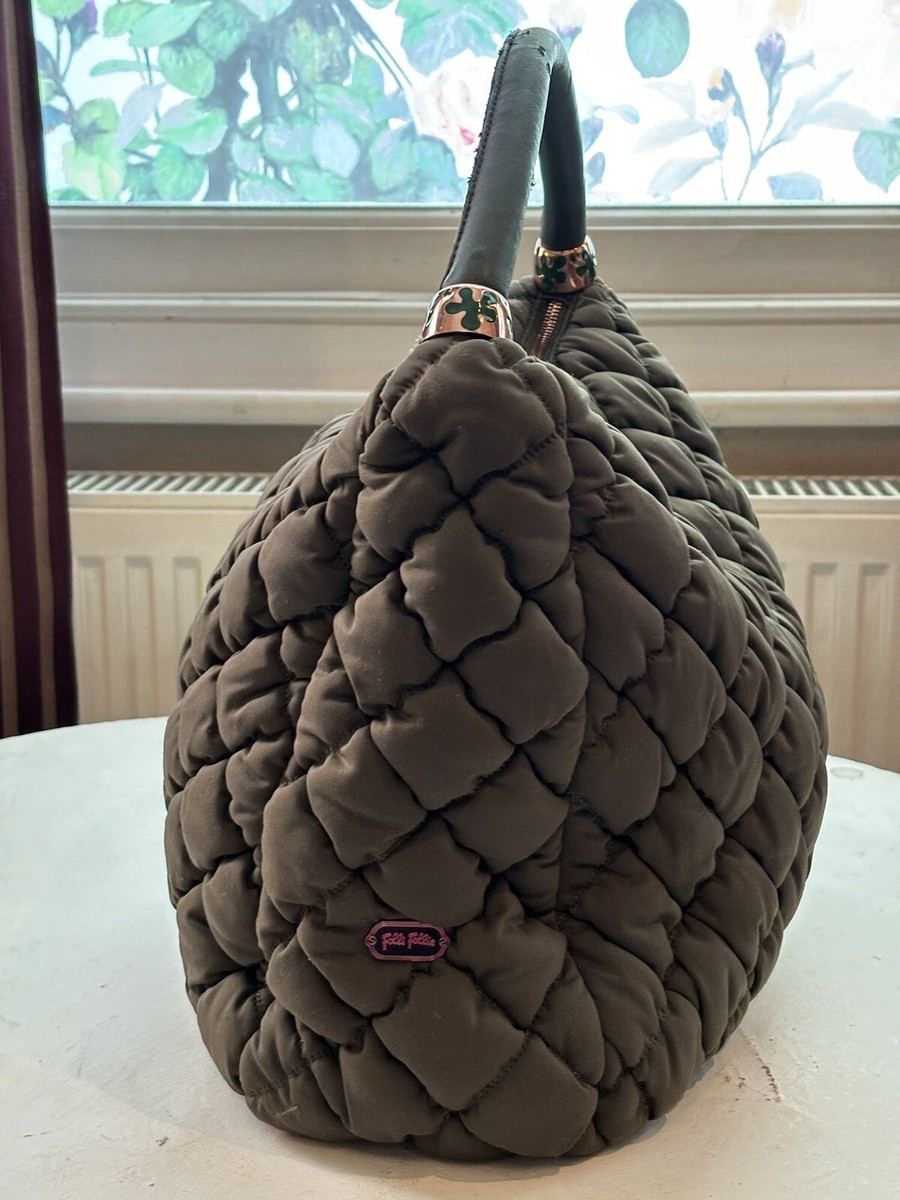 Folli Follie Khaki Quilted Padded Shoulder Bag Extremely Tactile