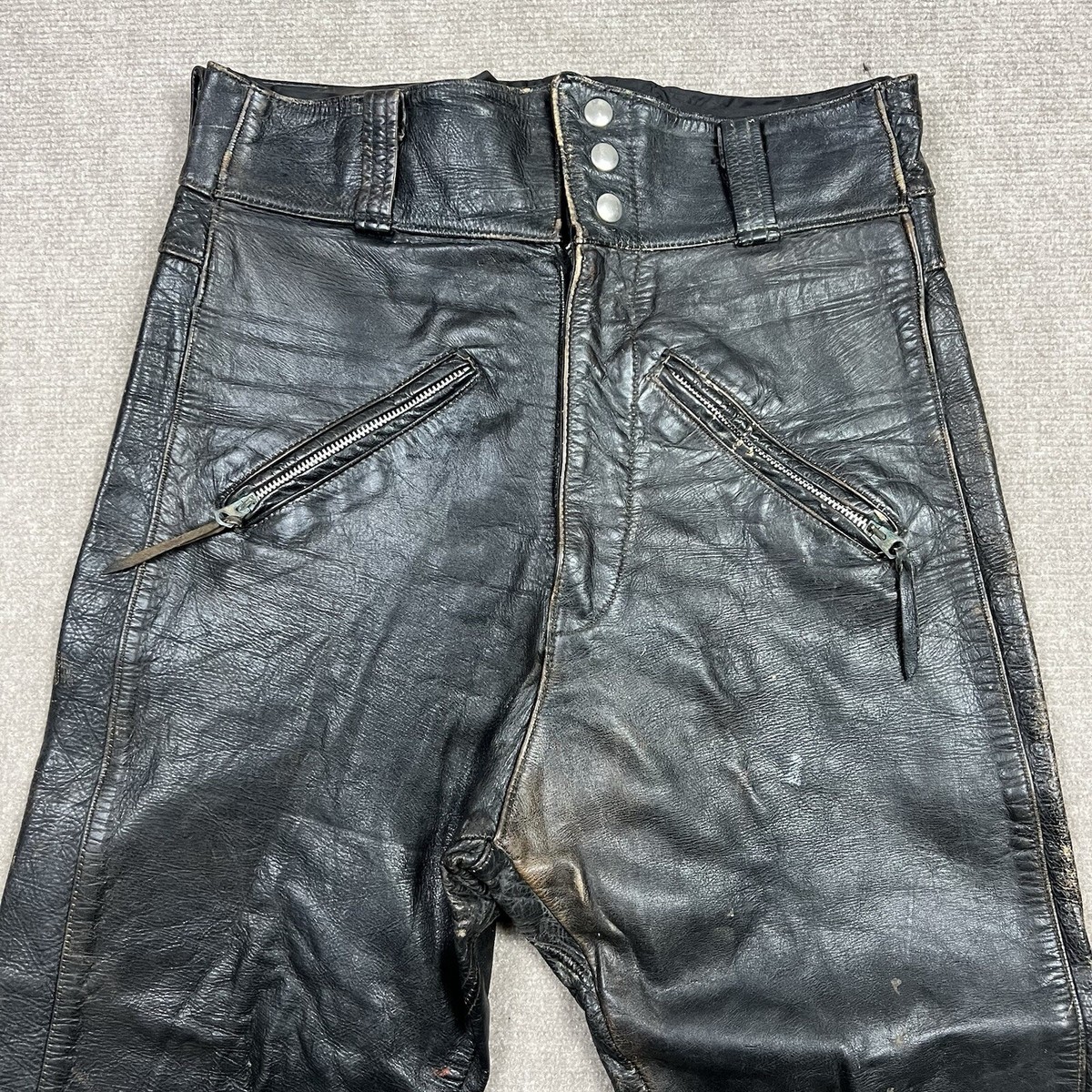 Vintage 50s Buco Steerhide Leather Motorcycle Pants Mens 32 Biker 