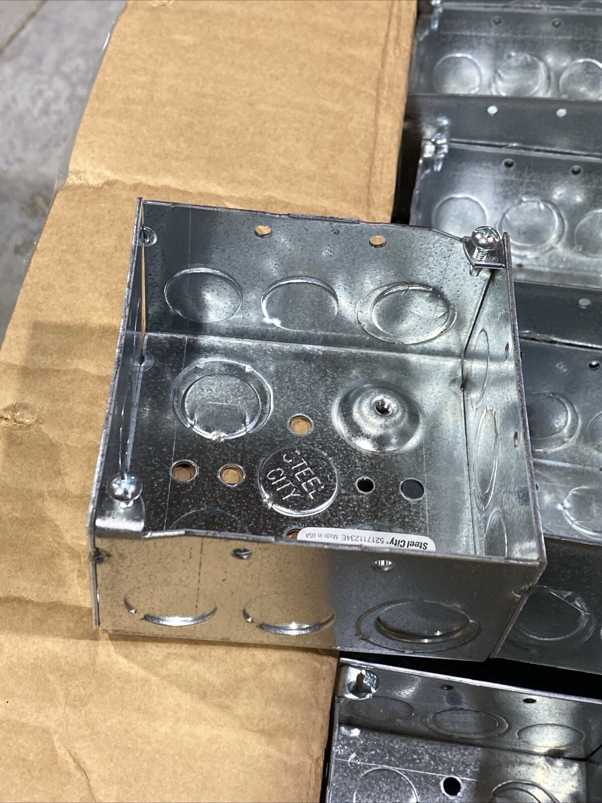 Steel City Metallic Metal Square Electrical Outlet Box 521711234E (Lot of 50 )