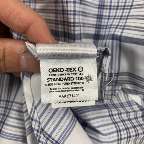 Van Heusen Men's Flex Ultra Wrinkle Free Slim Fit Stretch Shirt 14-14.5 32/33 - Picture 7 of 9
