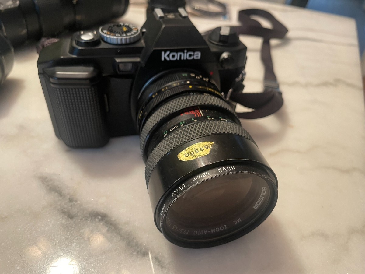 Konica FS-1 SLR Camera with lenses: 35-70mm, 80-200 zoom and