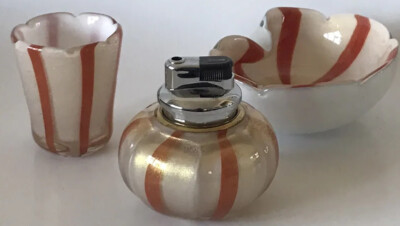 喫煙具・ライター BARBINI murano ALFREDO BARBINI ITALIAN MURANO GLASS SMOKING SET MODERN LIGHTER