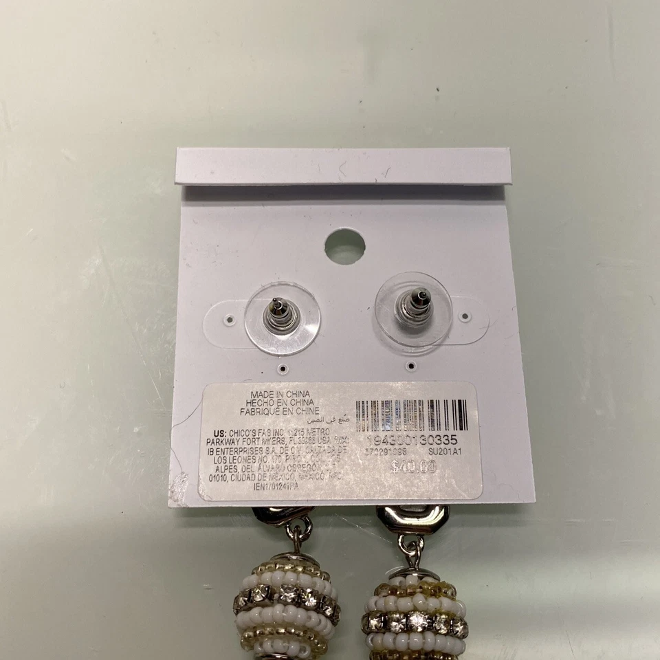 White House Black Market Gemstone Beaded Dangle Earrings NWT - Image 3 of 4