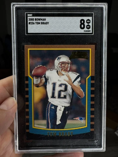 2000 Bowman Tom Brady Rookie RC #236 Patriots SGC 8