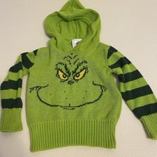Dr. Seuss THE GRINCH Hooded Unisex Baby 6-9M Sweater Christmas Holiday Halloween