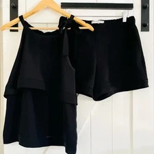 Trina Turk Two Piece Dressy Short Set in Black