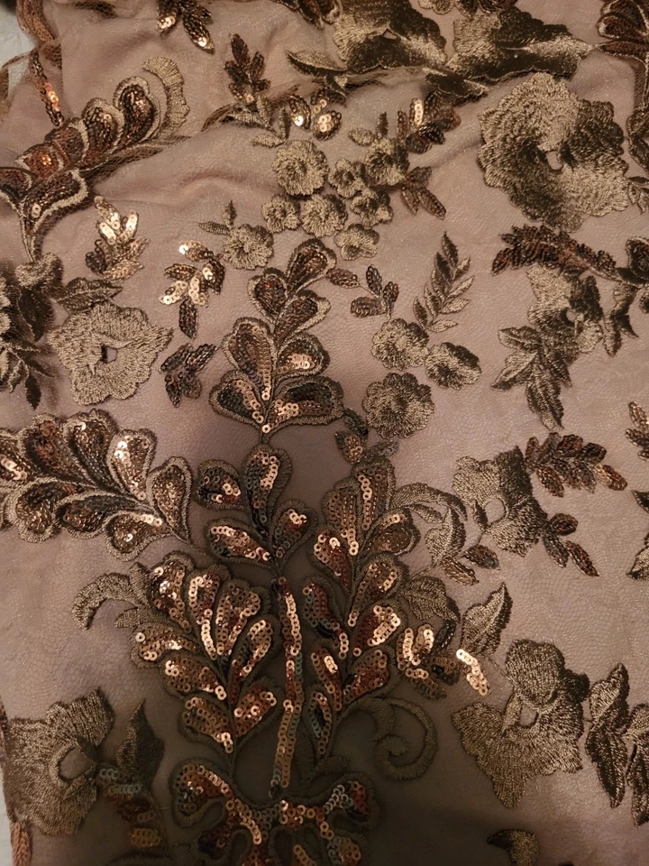 Adrianna Papell  Dress Sequined Embroidered  Size 14 Color Almodine - Image 2 of 2