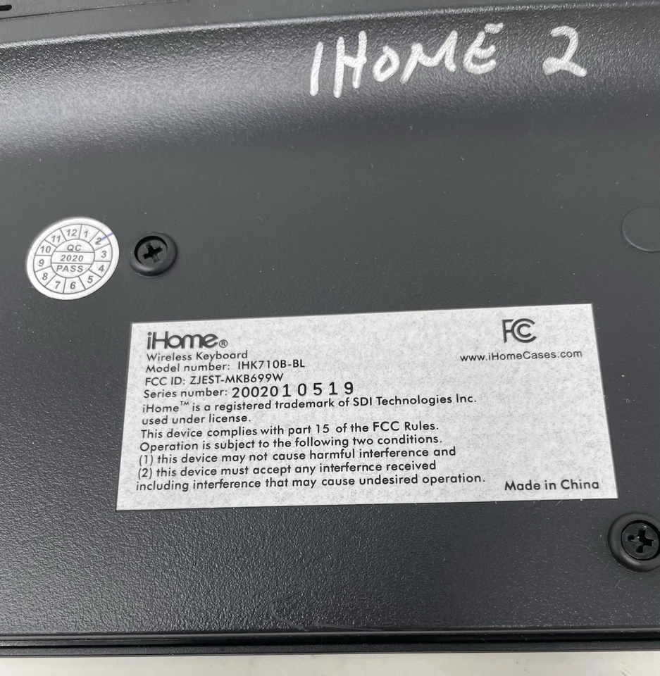 iHome Wireless Keyboard FULL SIZE-IHK710B-BL - Image 4 of 4