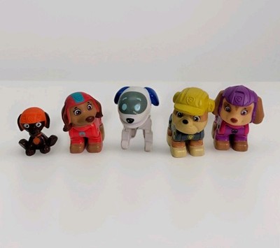 PAW Patrol Rubble Skye Zuma Robo Dog Figures Set Mini Puppy Toy Lot (5) Cartoon