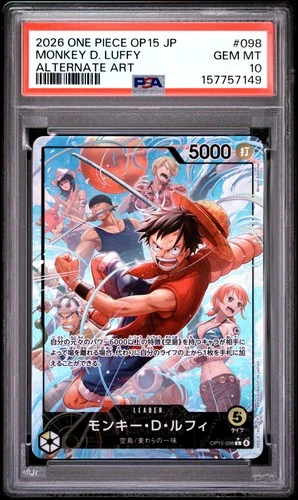 2026 ONE PIECE JAPANESE ADVENTURE ON KAMI'S ISLAND ALT ART MONKEY D LUFFY PSA 10