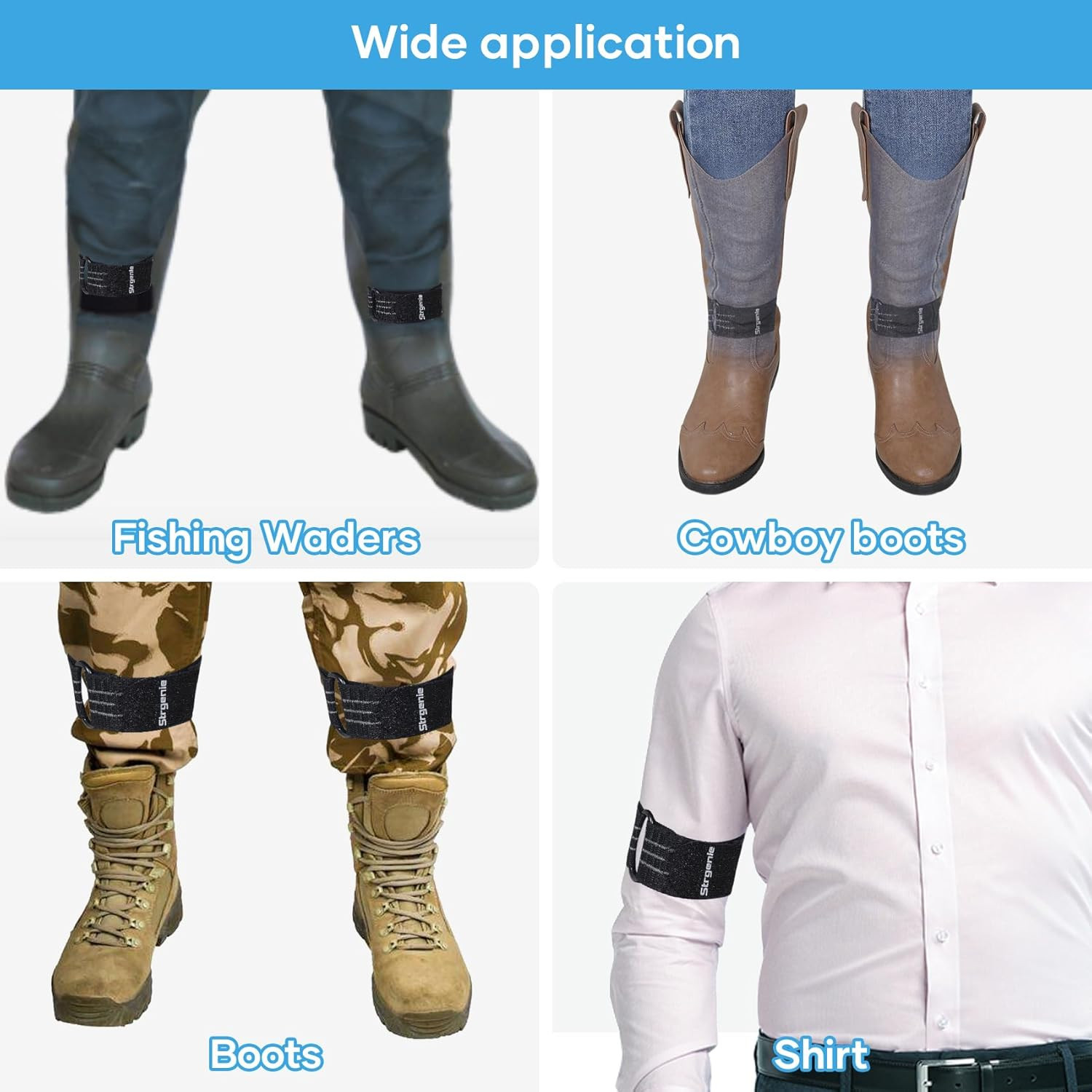 Elastic Ankle Straps, Cowboy Boot Straps, Adjustable Elastic Pant Leg Straps for