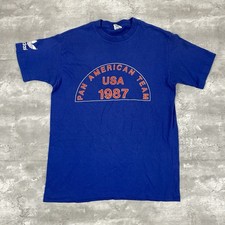vintage 1987 adidas PAN AMERICAN TEAM USA t shirt L 80s trefoil single stitch