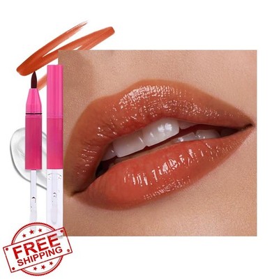 evpct Caramel Red Matte Lipstick Marker, Lip Oil, 2-in-1