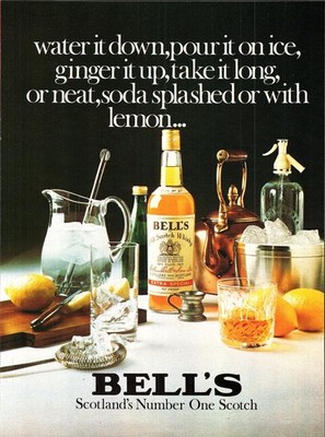 Vintage Reklame für BELL'S Old Scotch Whisky (1) Original 70er Jahre Print Ad Ephemera