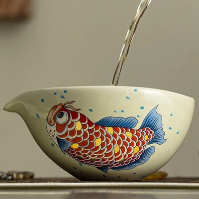 200ml Chinese Ceramic Handpainted Fairness Cup Tea Divider Retro Kung Fu Teaware