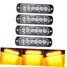 4-pack 6 Led Strobe Lights Vehicles Trucks Emergency Strobe 4 Pieces Amber