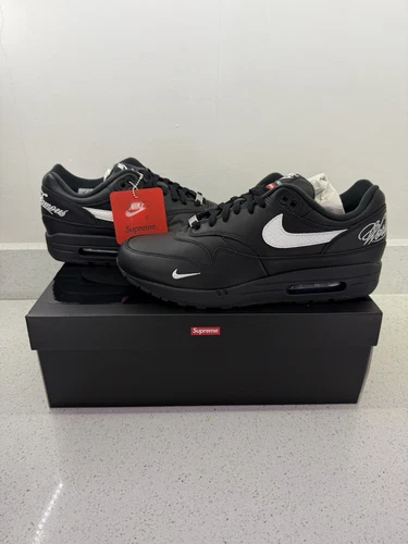 Supreme X Nike Air Max 1 Noir UK 11 Neuf Commande confirmée ✅??