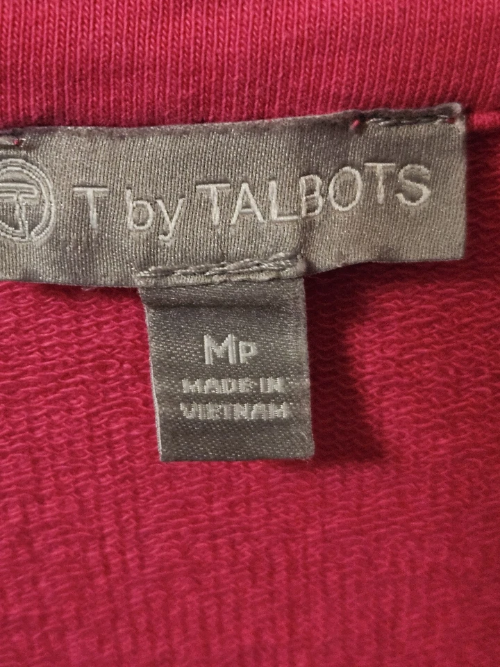 T by Talbots Pink 1/4 Zip Long Sleeve Activewear Pullover Top Women's Size PM - Image 4 of 4