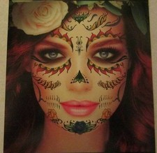 HALLOWEEN 2 PC SET DAY OF THE DEAD COSTUME FACE TATTOOS 20 TATTOOS