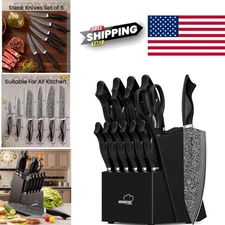 Knife Set 5 Pieces Kitchen Knife Set with Built in Sharpener High Carbon Steel