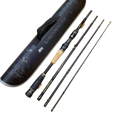Abu Garcia World Monster WMCC-654M MGS Baitcasting 4 Piece Pack Travel Rod JDM
