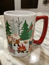 Housewares International Mary Urban Coffee Mug White Santa’s Wildlife Christmas