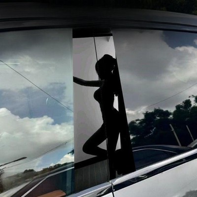 2PCS B-pillar car sticker scratch coverage middle pillar protective film
