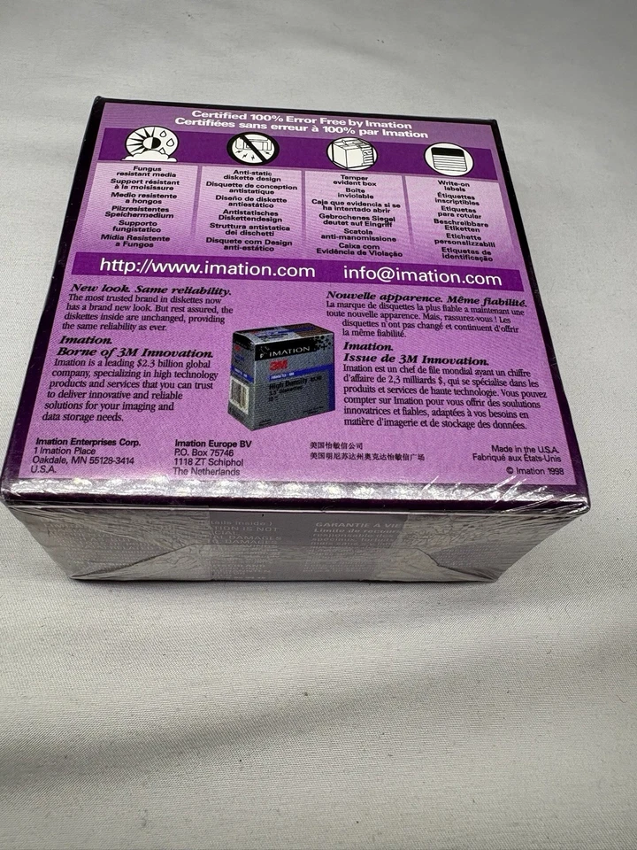 Imation 10 Pack  Diskettes 2HD 3.5”  IBM Floppy Disk NEW Sealed - Image 3 of 3