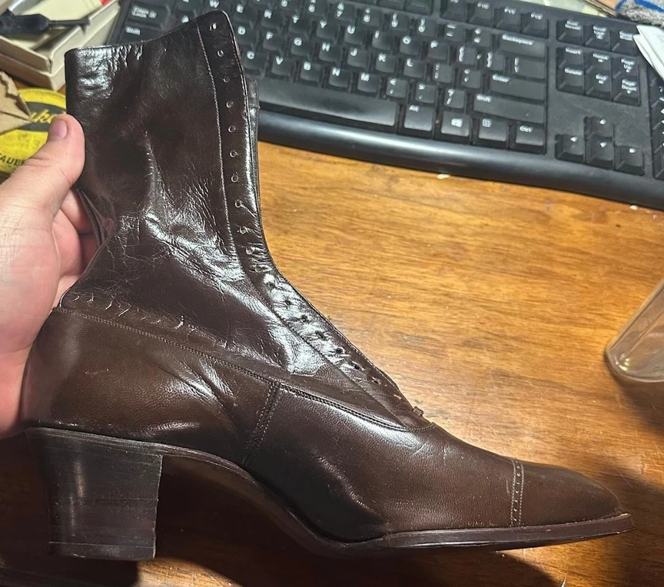 Antique The Selby Shoe Co. New Old Stock Edwardian Victorian Lace Up Brown Boots - Image 3 of 4