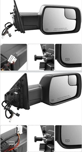 Right Side Mirror for Ram 1500 2019-2022 Passenger Side Mirror with 10 Pins