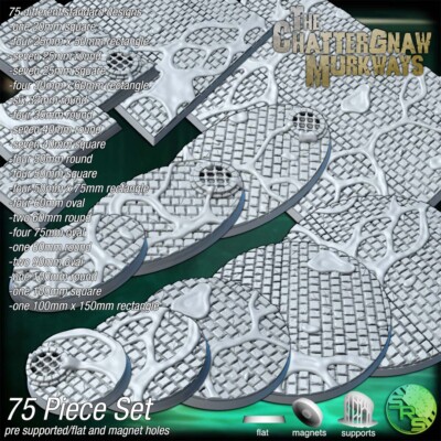 Kanal Ratte Untergrund Magnetisch RPG 3D Gedruckt Harz Wargaming Basen Rund Oval