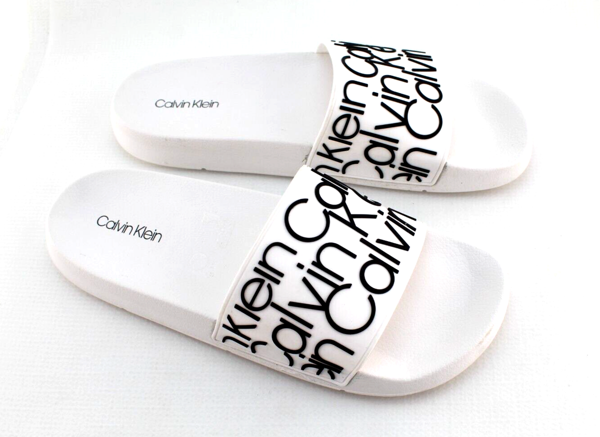 CALVIN KLEIN Alidan Size 6 White with Black Logo Women