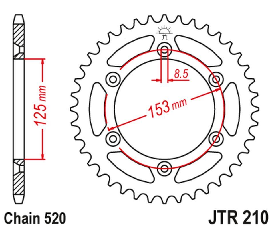 Pignon arrière JT 289 43 dents haute résistance pour transmission Honda XR 400