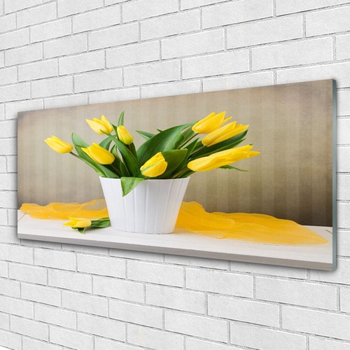 Glass print Wall art 125x50 Image Picture Tulips Floral eBay