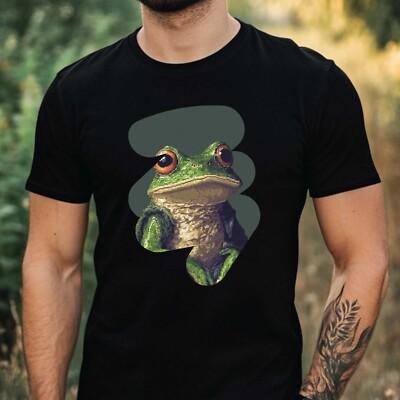 Mens Frog Pixel Art Motif Cotton T-Shirt Size XS to 5XL