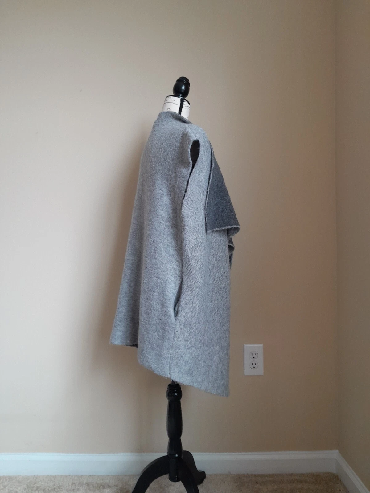 lole open front wool blend sweater