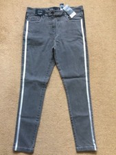 NEXT Women  s Grey Mid Rise Highwaisted Superstretch Skinny Fit Jeans, UK14L,  35