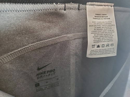 New Girls Big Kid NIKE PRO Tight Fit Legging DA1026 091 Sz Medium Grey Capri - Picture 6 of 8