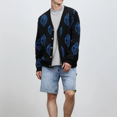 Stussy】Mohair Mask Cardigan US XXL NEW NAVY Ship From Australia