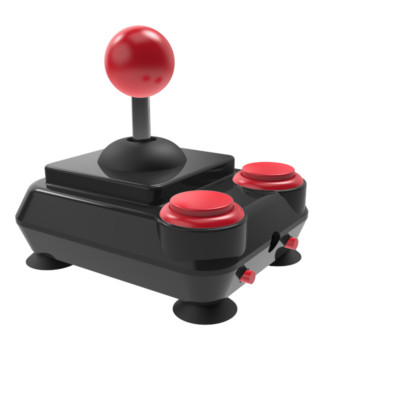 ArcadeR 9 pin Retro Joystick kompatibel Atari, Commodore, Sega .. schwarz-rot