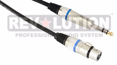 3ft Audio Cable 1/4'' 6.3mm Plug Male Stereo to XLR Female
