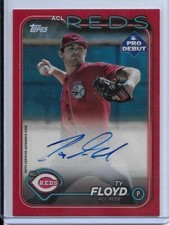 2024 TOPPS PRO DEBUT RED TY FLOYD SIGNED AUTO #PD-134 #D/10 CINCINNATI REDS