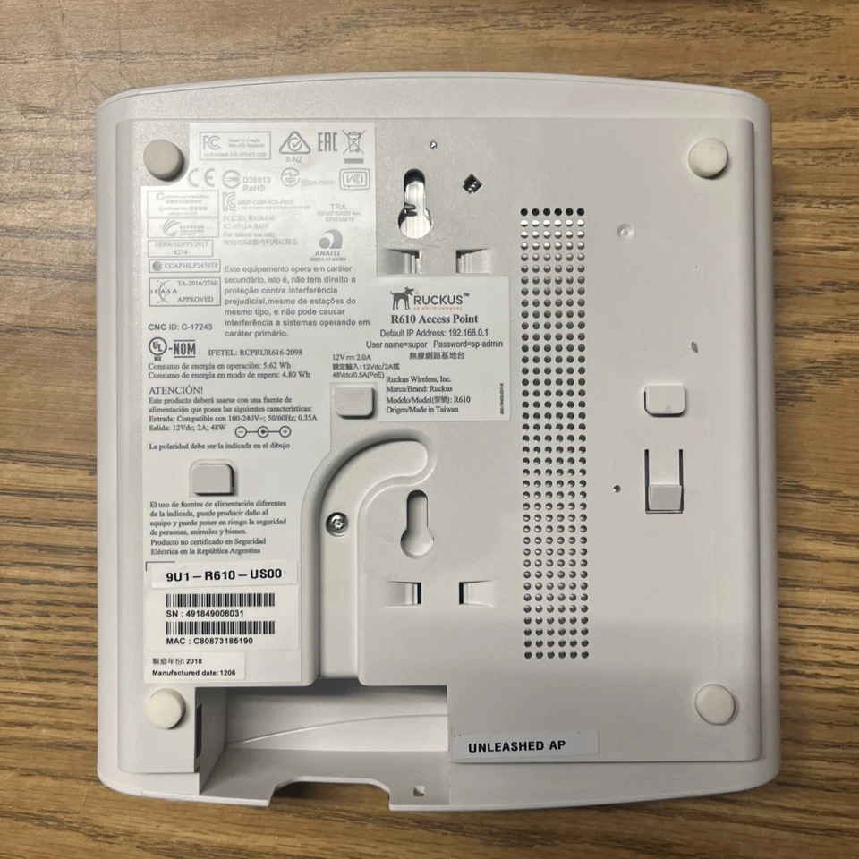 Ruckus 9U1-R610-US00 ZoneFlex R610 Wave 2 Wireless Access Point - Image 3 of 4