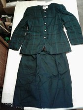 Petite Sophisticate Women Size 6P Plaid Blazer Skirt Green Skirt CB10