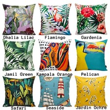 Printed Outdoor FILLED Waterproof Cushions PAD Garden Square Sofa Reversible