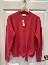 NEW with Tags LOFT Women's Tie Hem Sweater Pink Size M - Great Gift