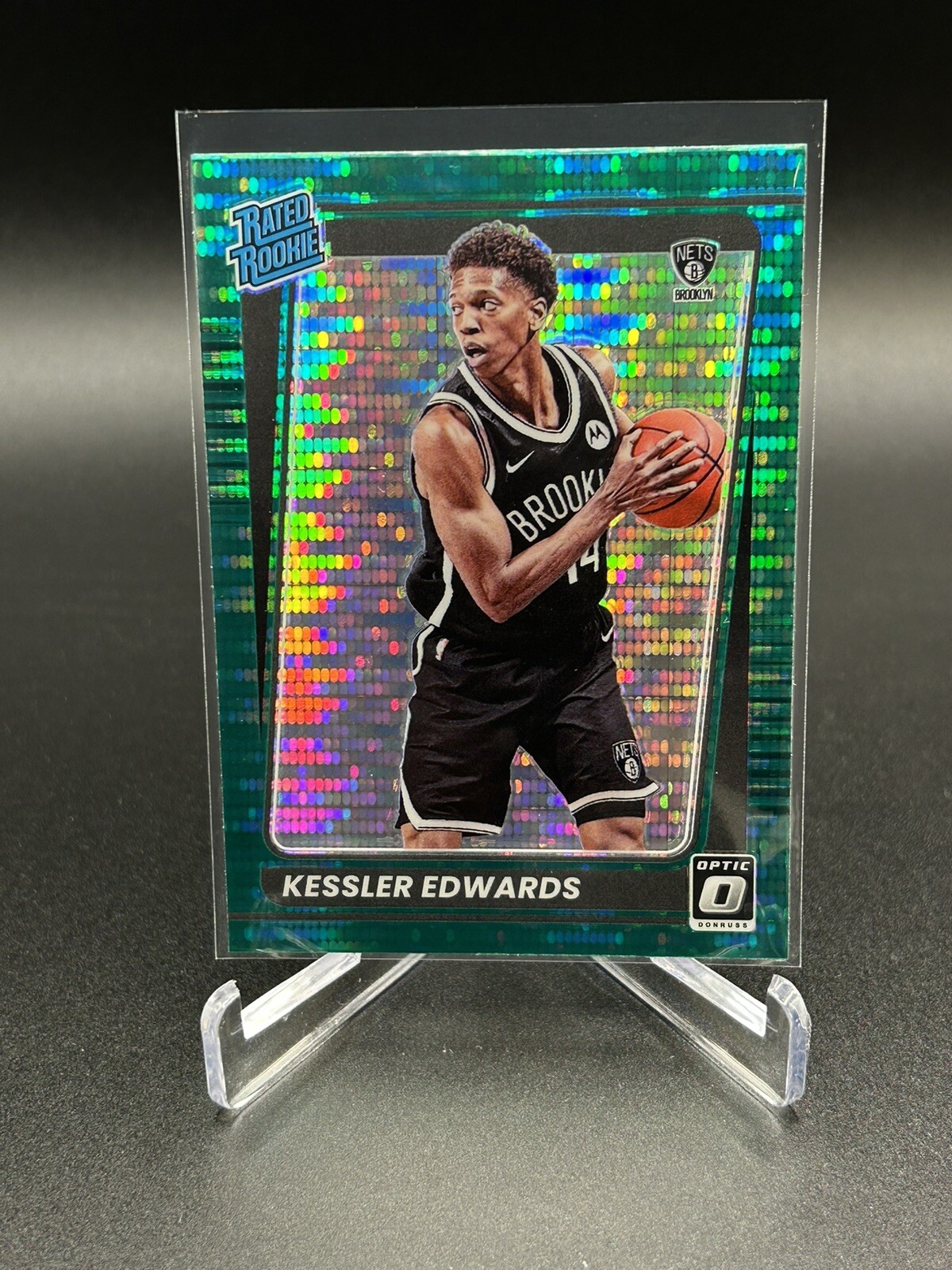 2021-22 Panini Optic Kessler Edwards Green Pulsar #154 Nets Rated ROOKIE